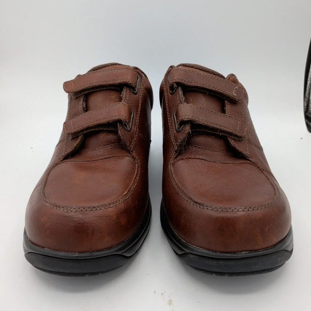 Dunham 8009SB Winslow Brown Leather Hook Loop Walking Shoes Mens 12 4E Wide